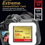 CompactFlash Products SanDisk Extreme CF, CFXSB 128GB, VPG20, UDMA 7, 120MB/s R, 85MB/s W, 4x6, Lifetime Limited