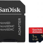 MicroSD SSanDisk Extreme Pro microSDXC, SQXCZ 1TB, V30, U3, C10, A2, UHS-I, 170MB/s R, 90MB/s W, 4x6, SD adaptor, Lifetime Limited