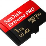 MicroSD SSanDisk Extreme Pro microSDXC, SQXCZ 1TB, V30, U3, C10, A2, UHS-I, 170MB/s R, 90MB/s W, 4x6, SD adaptor, Lifetime Limited