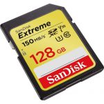 Secure Digital Products SanDisk Extreme SDXC, SDXV5 128GB, V30, U3, C10, UHS-I, 150MB/s R, 70MB/s W, 4x6, Lifetime Limited