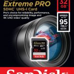 Secure Digital Products SanDisk Extreme Pro SDHC, SDXXG 32GB, U3, C10, V30, UHS-I, 95MB/s R, 90MB/s W, 4x6, Lifetime Limited