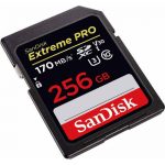 Secure Digital Products SanDisk Extreme Pro SDXC, SDXXY 256GB, V30, U3, C10, UHS-I, 170MB/s R, 90MB/s W, 4x6, Lifetime Limited