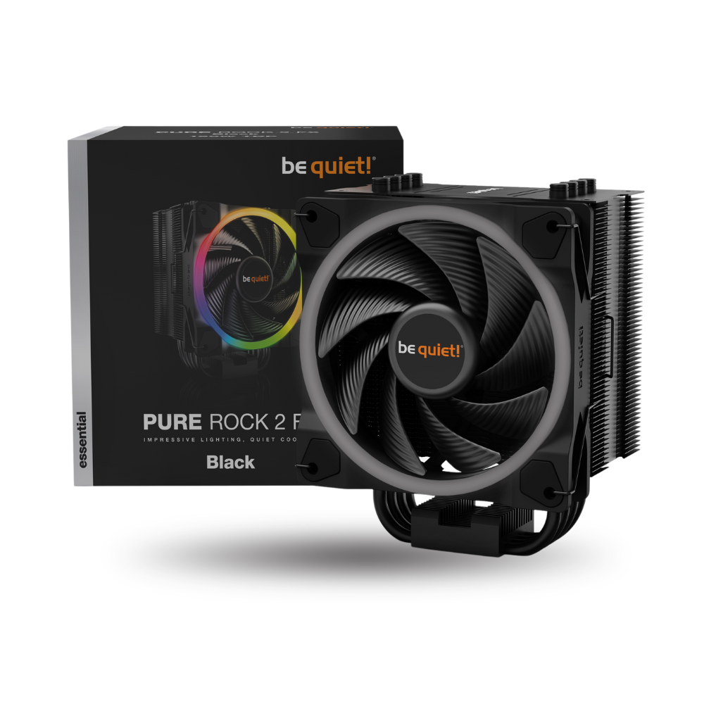 be quiet! Pure Rock 2 FX Black - 1x Light Wings 120mm PWM High-Speed Fan - Impressive Lighting, Quiet and Effective Cooling