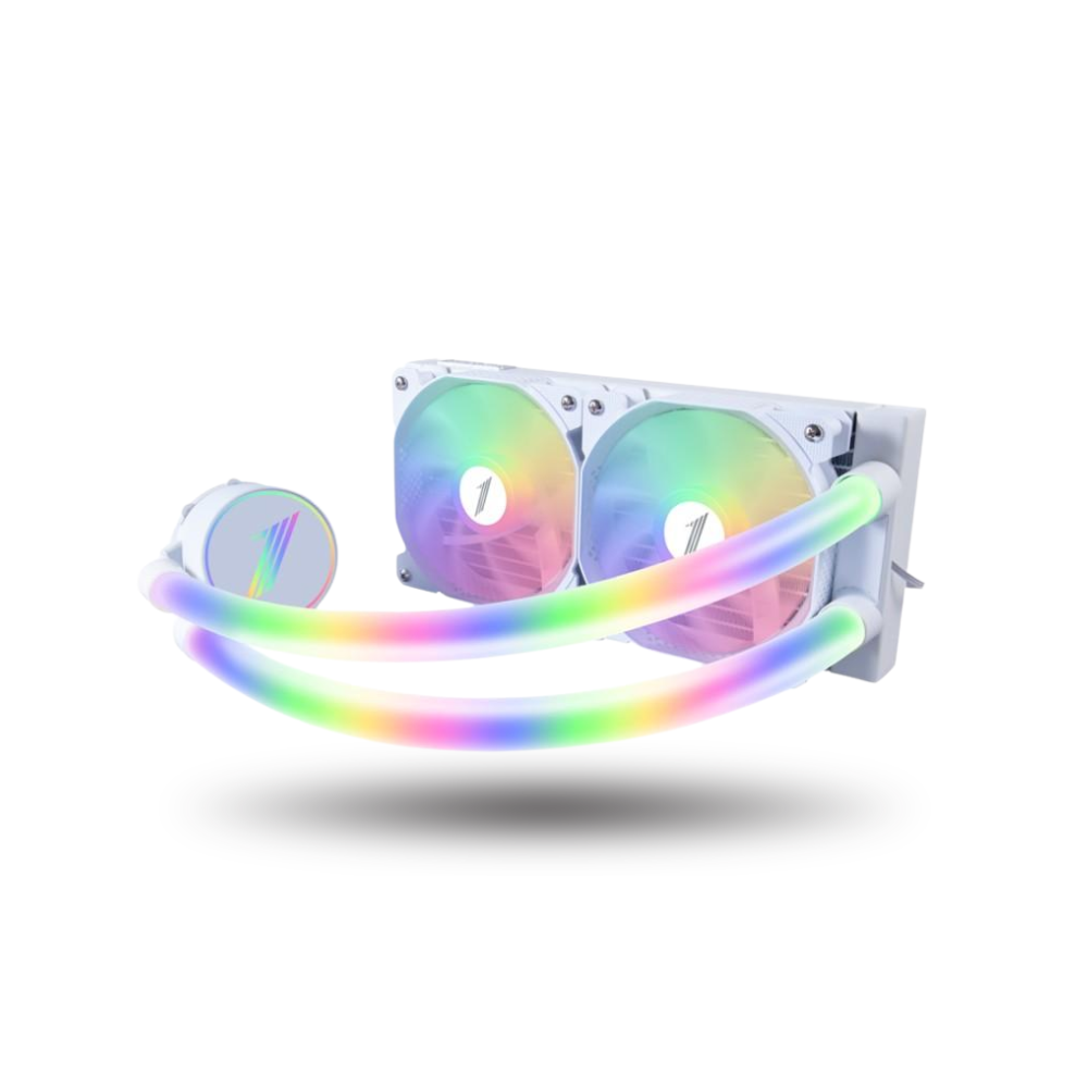1STPLAYER MT240 White ARGB Liquid Cooler with ARGB Luminous Water-Cooled Pipes - Support LGA 1700