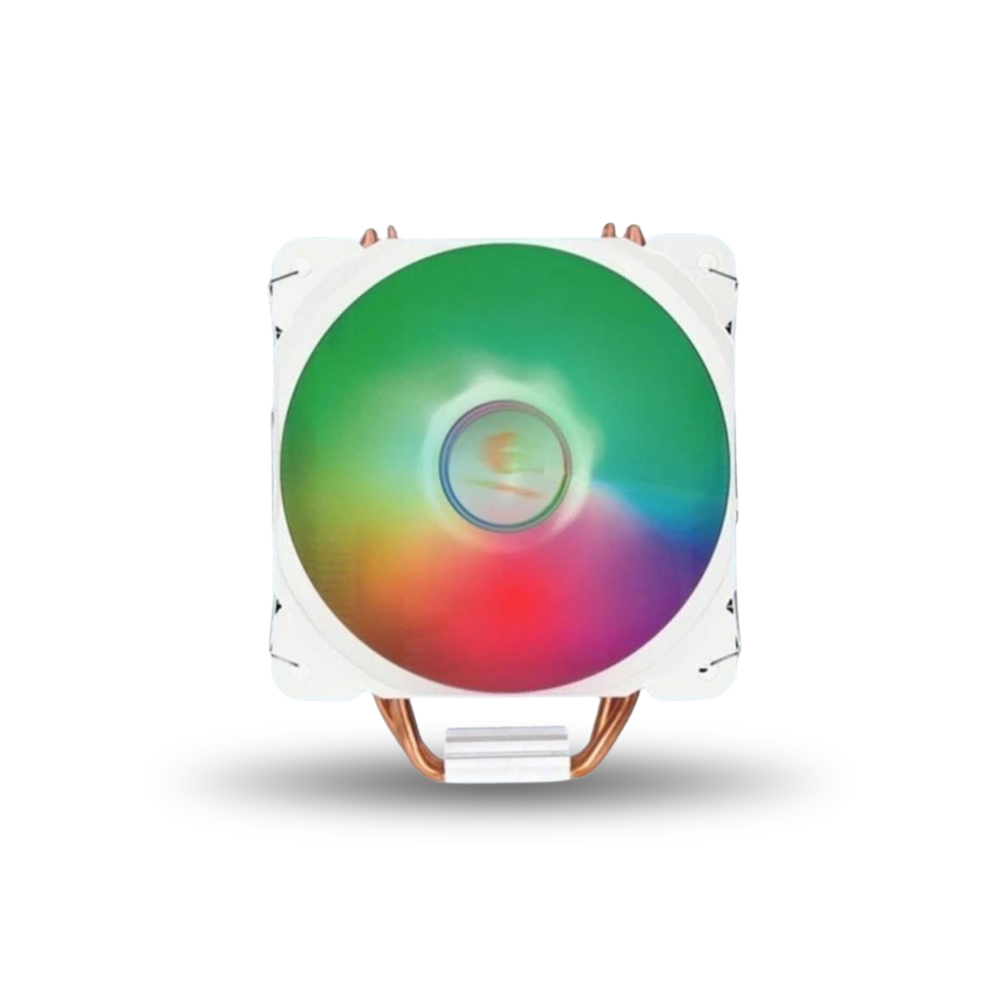 CUBE GAMING BREEZE DUAL White CPU Cooler - Dual Fan 12CM ARGB - 6 Copper Heat Pipes - Universal Socket