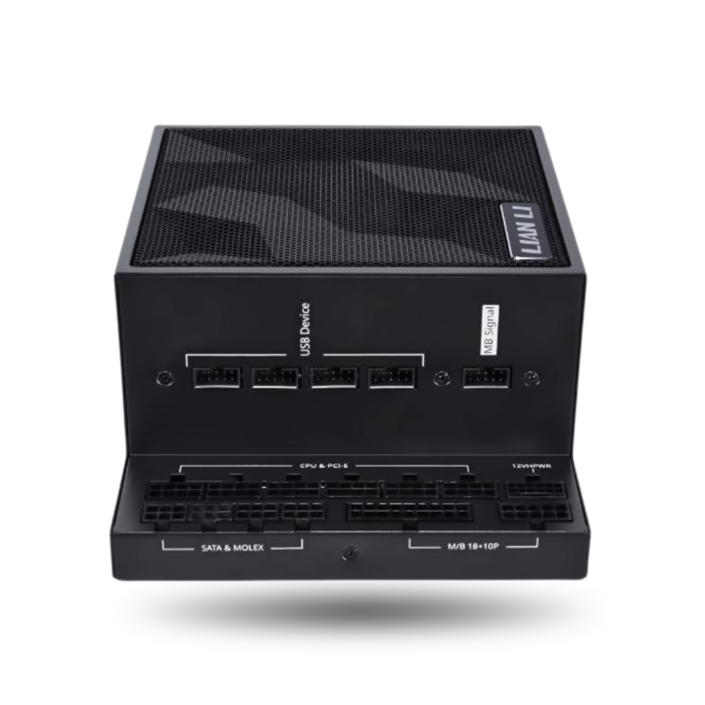 LIAN LI EDGE1000 1000W BLACK with L-Shape Design - 80+ Platinum Certified - Built-in USB HUB - Cybenetics ATX 3.1 - PCIE 5.1 Ready - 10 Years Warranty Replacement
