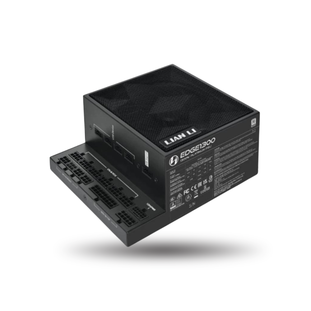 LIAN LI EDGE1300 1300W BLACK with L-Shape Design - 80+ Platinum Certified - Built-in USB HUB - Cybenetics ATX 3.1 - PCIE 5.1 Ready - 10 Years Warranty Replacement