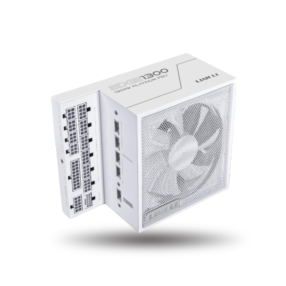 LIAN LI EDGE1300 1300W WHITE with L-Shape Design - 80+ Platinum Certified - Built-in USB HUB - Cybenetics ATX 3.1 - PCIE 5.1 Ready - 10 Years Warranty Replacement
