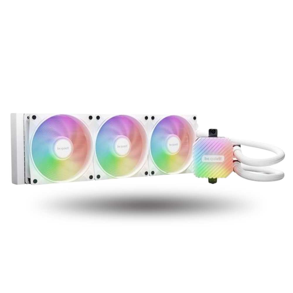 be quiet! LIGHT LOOP 360mm White - Peak Performance and lighting - Impressively High Cooling Performance with Uniquely illuminated ARGB Cooling Block - 3x Light Wings LX 120mm PWM high-speed White