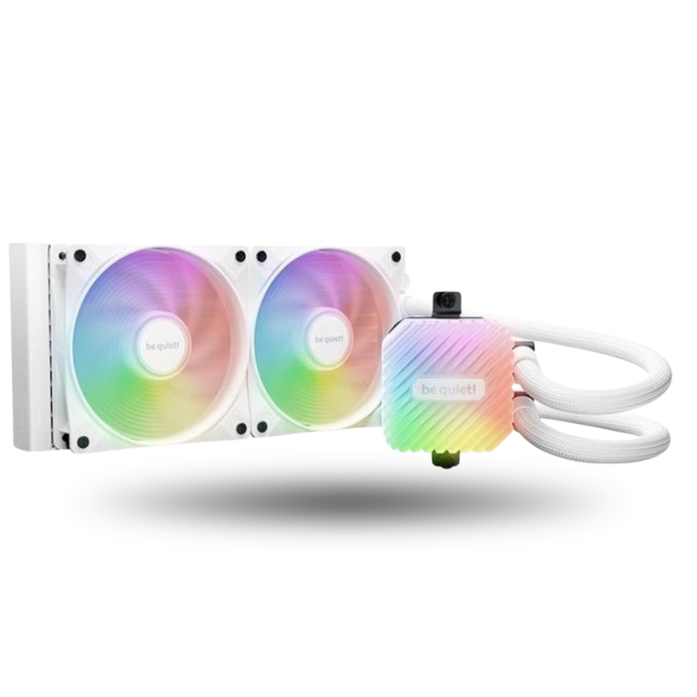be quiet! LIGHT LOOP 240mm White - Peak Performance and lighting - Impressively High Cooling Performance with Uniquely illuminated ARGB Cooling Block - 2x Light Wings LX 120mm PWM high-speed White