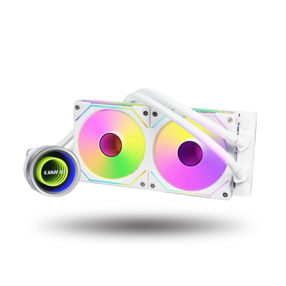 LIAN LI GALAHAD II TRINITY UNI FAN SL-INFINITY 240 WHITE - AIO ARGB EXTREME COOLING - 3TYPES OF PUMP COVER - IMPROVED DESIGNS & IMPROVED PERFORMANCE