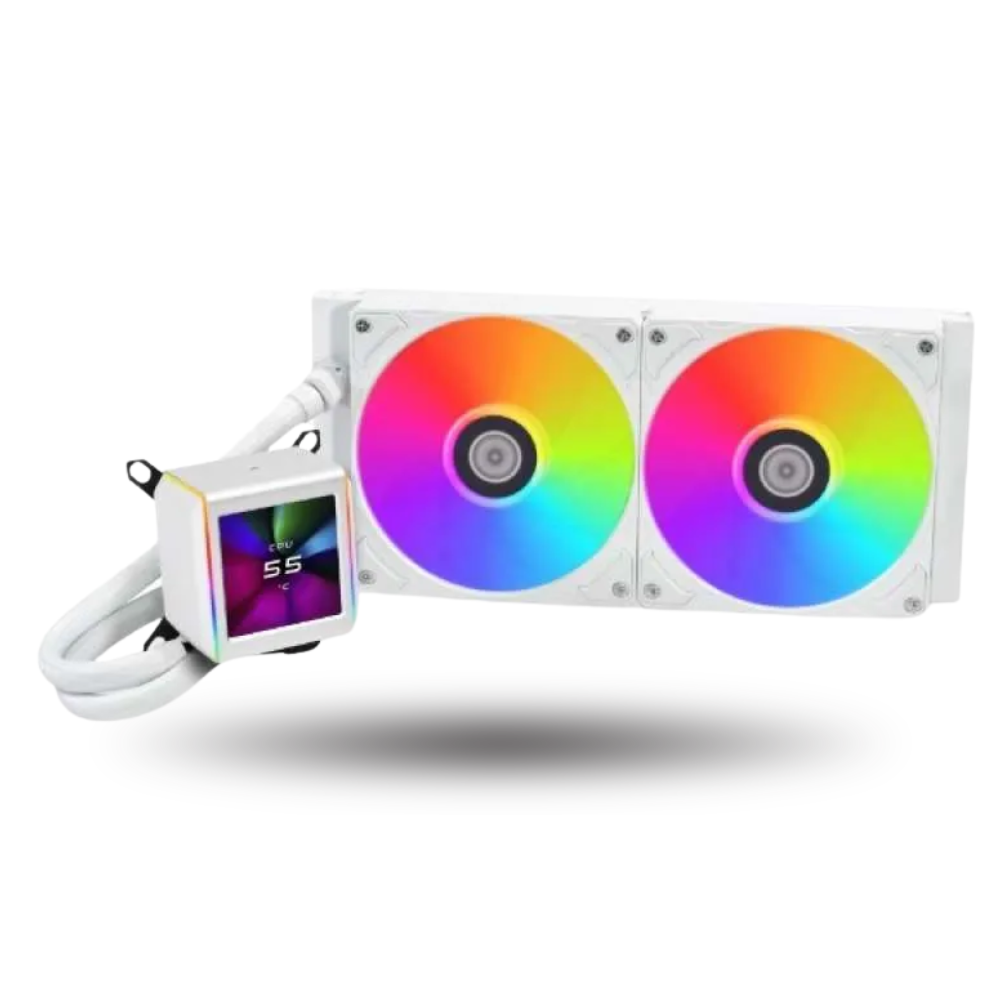 LIAN LI GALAHAD II LCD 280 WHITE with 2.88” IPS LCD Screen - Asetek 8th Gen Pump - AIO EXTREME COOLING - Daisy-Chained ARGB Fan