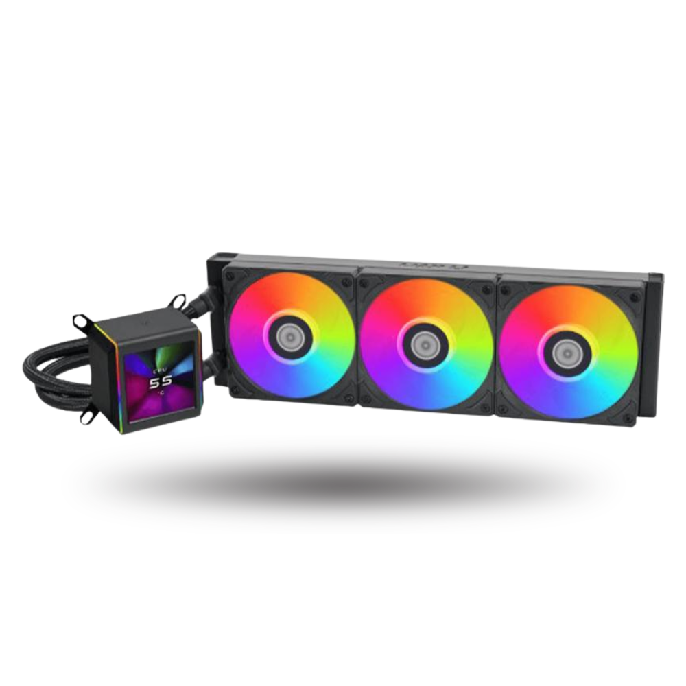 LIAN LI GALAHAD II LCD 360 BLACK with 2.88” IPS LCD Screen - Asetek 8th Gen Pump - AIO EXTREME COOLING - Daisy-Chained ARGB Fan