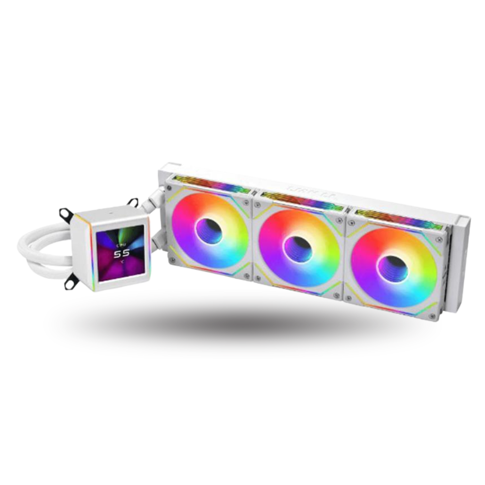 LIAN LI GALAHAD II LCD 360 WHITE with 2.88” IPS LCD Screen - Asetek 8th Gen Pump - AIO EXTREME COOLING - Daisy-Chained ARGB Fan