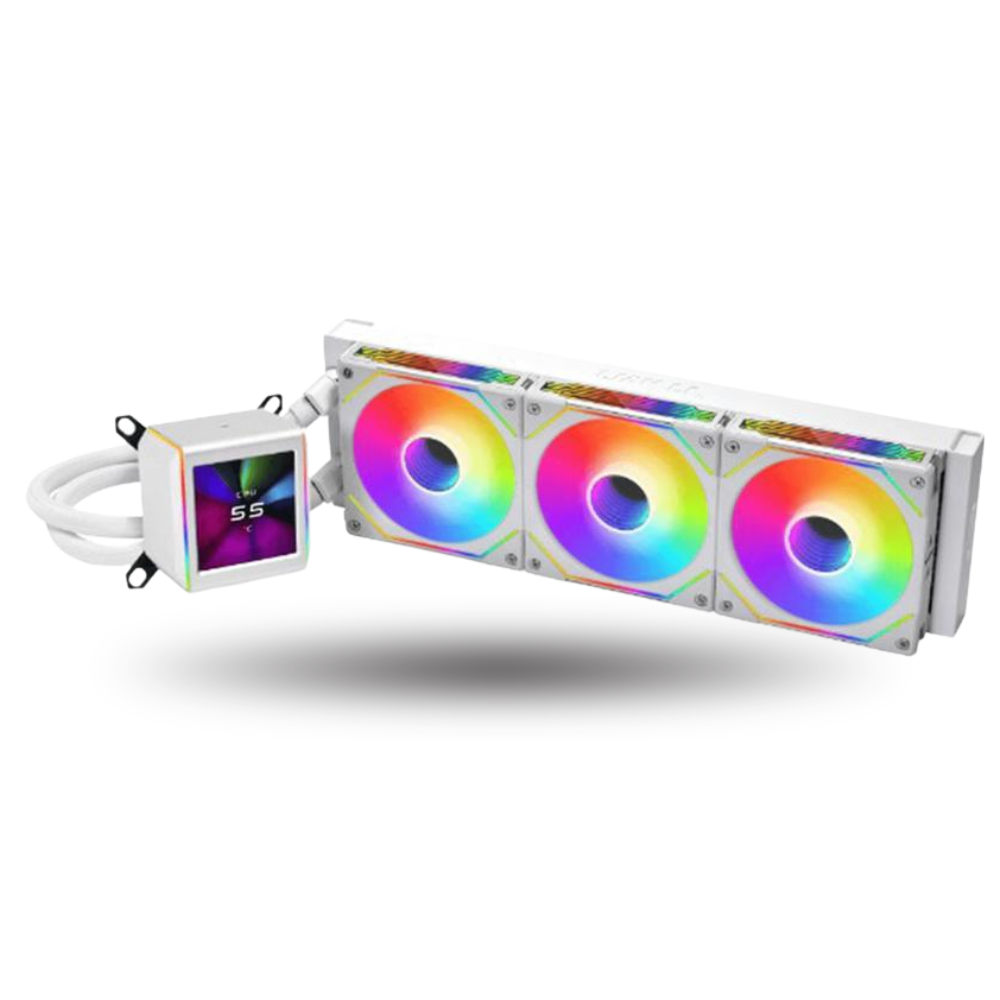 LIAN LI GALAHAD II LCD SL-INFINITY 360 WHITE with 2.88” IPS LCD Screen - Asetek 8th Gen Pump - AIO EXTREME COOLING - Daisy-Chained ARGB Fan with UNI FAN SL-INFINITY