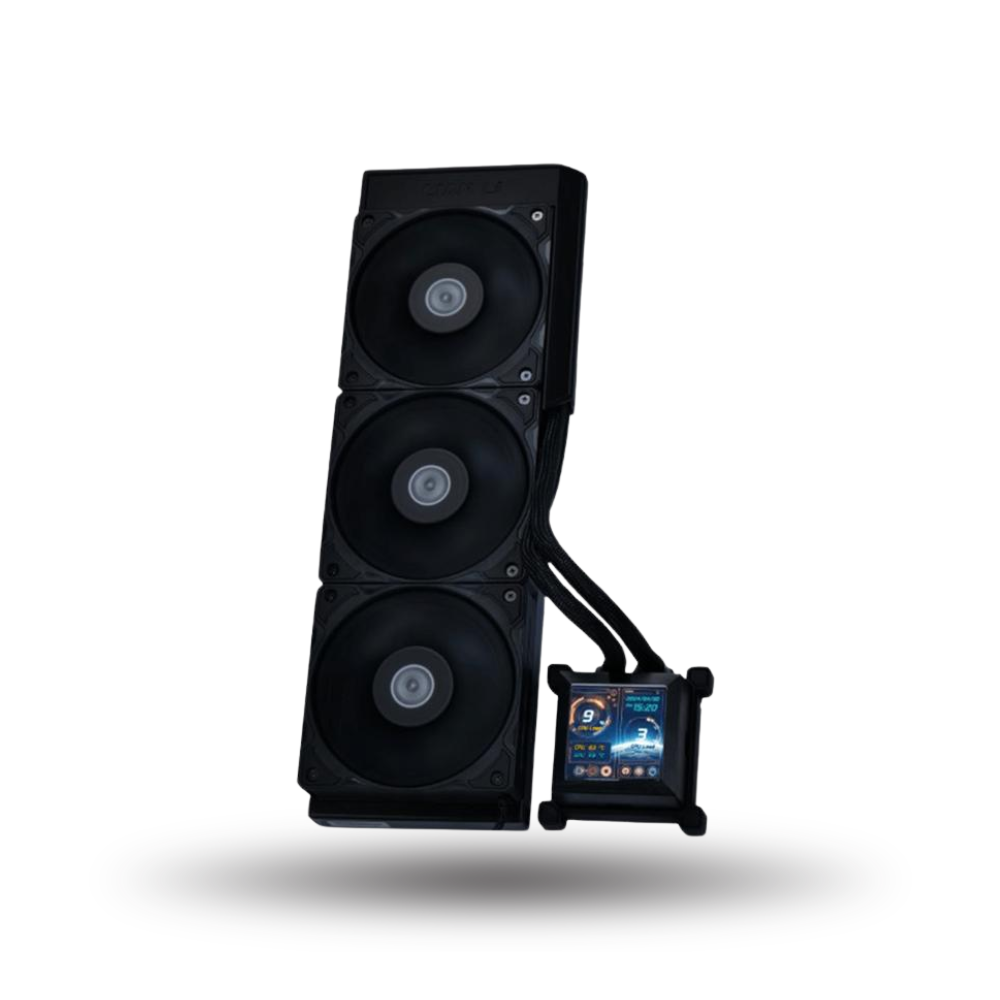 LIAN LI Hydroshift LCD AIO 360S BLACK with 2.88” IPS LCD Screen - Enhanced Display - Unleash Power, Elevate Style & High Performance - Side-Mounted Design with Optimized Cable Managment