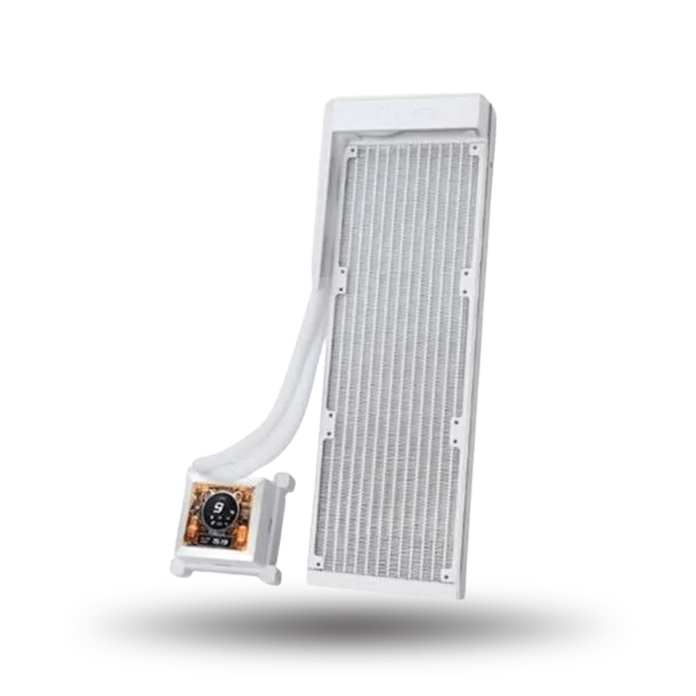 LIAN LI Hydroshift LCD AIO 360S WHITE with 2.88” IPS LCD Screen - Enhanced Display - Unleash Power, Elevate Style & High Performance - Side-Mounted Design with Optimized Cable Managment