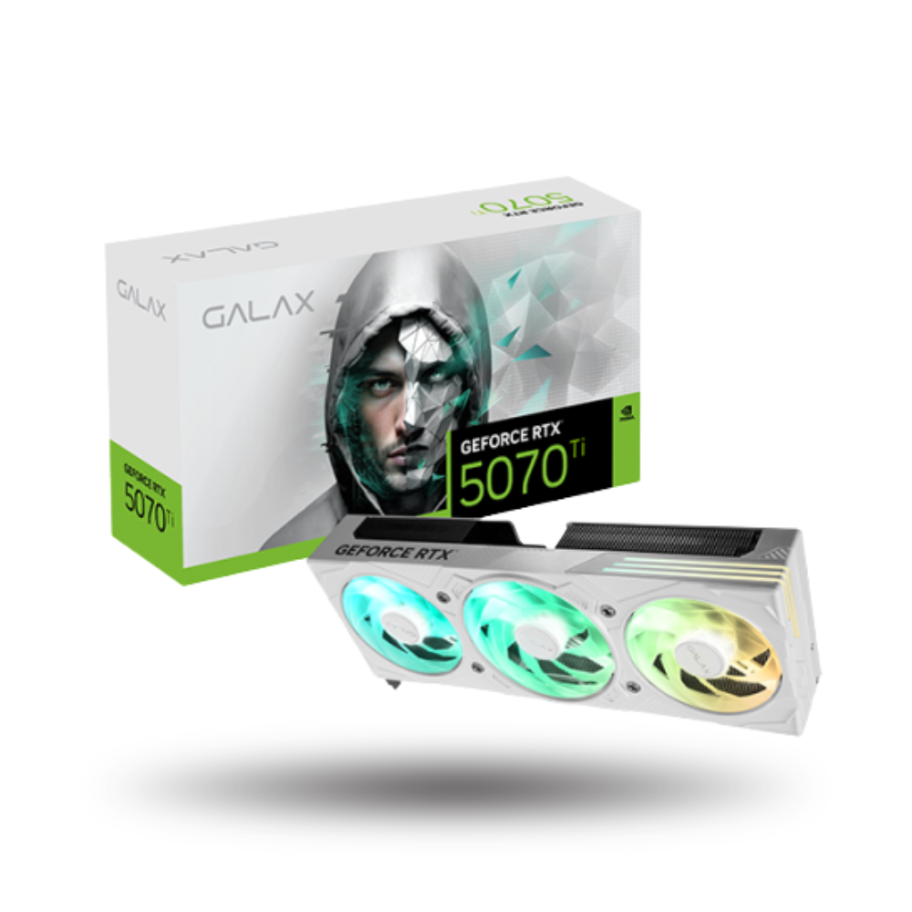 GALAX GeForce RTX 5070 Ti 16GB GDDR7 EX GAMER (1-Click OC) WHITE EDITION - ARGB LIGHTING OVERHAUL - TRIPLE FAN - Garansi 3 Thn