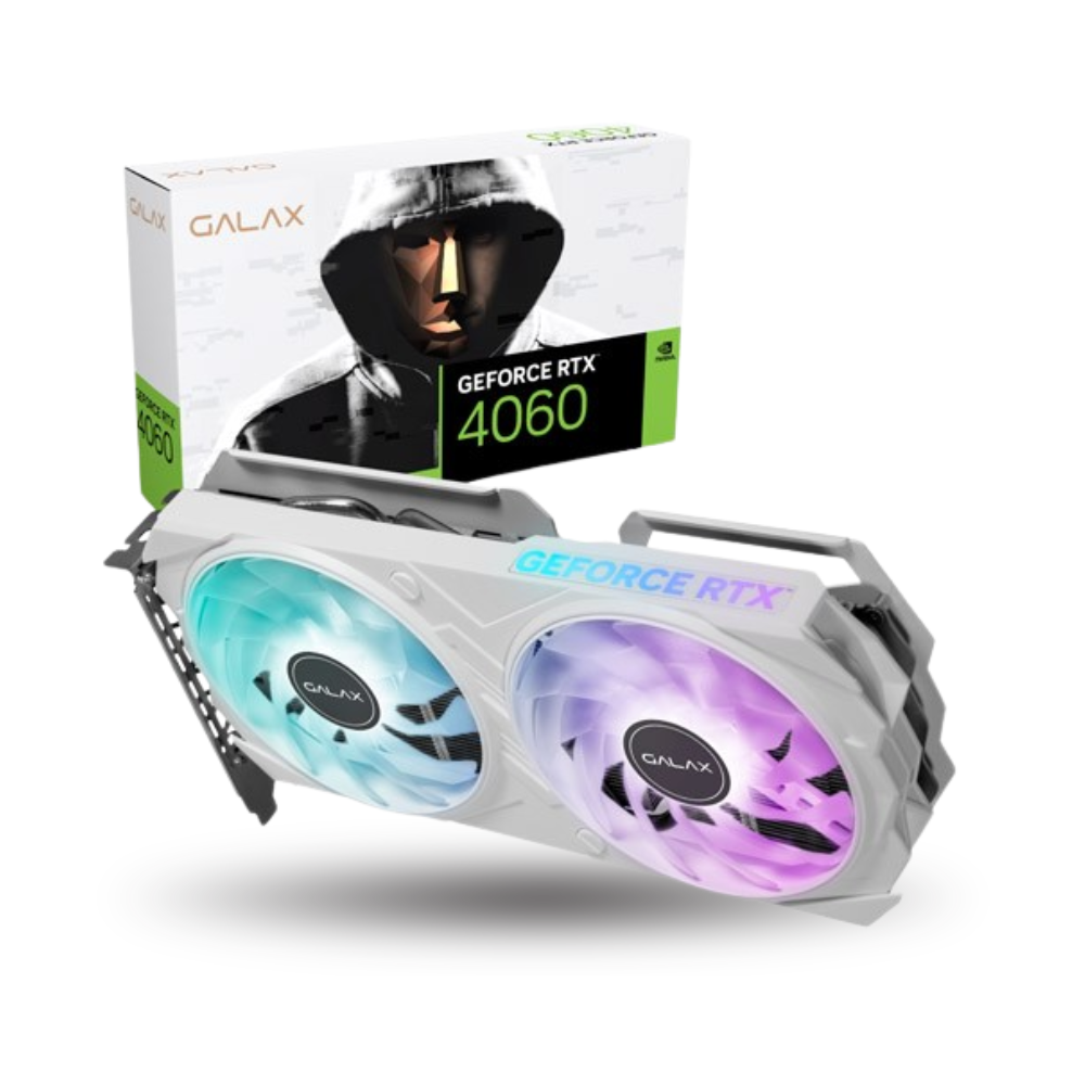 GALAX GeForce RTX 4060 8GB GDDR6 EX V2 (1-Click OC) WHITE EDITION - RGB EFFECT - DUAL FAN - Garansi 3 Thn