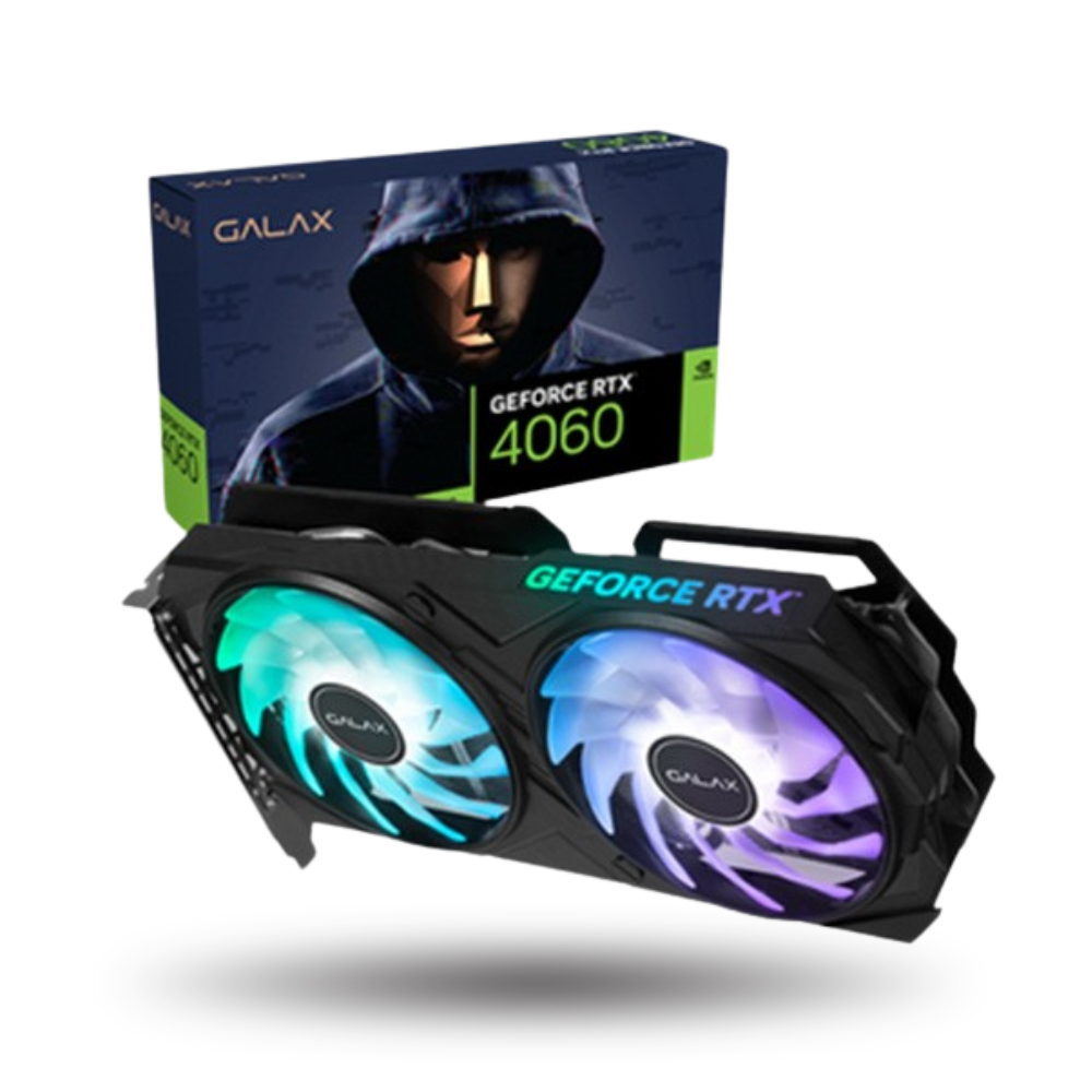 GALAX GeForce RTX 4060 8GB GDDR6 EX V2 (1-Click OC) - RGB EFFECT - DUAL FAN - Garansi 3 Thn