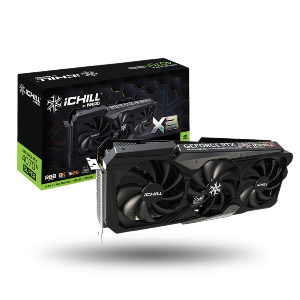 Inno3D GeForce RTX 4070 SUPER 12GB GDDR6X ICHILL X3 - RGB Lighting - TRIPLE FAN - Garansi 3 Thn