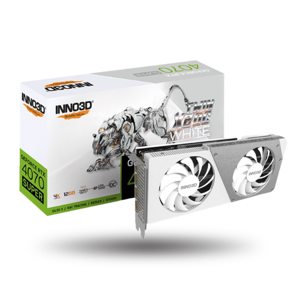 Inno3D GeForce RTX 4070 SUPER 12GB GDDR6X TWIN X2 OC WHITE - DUAL FAN - Garansi 3 Thn