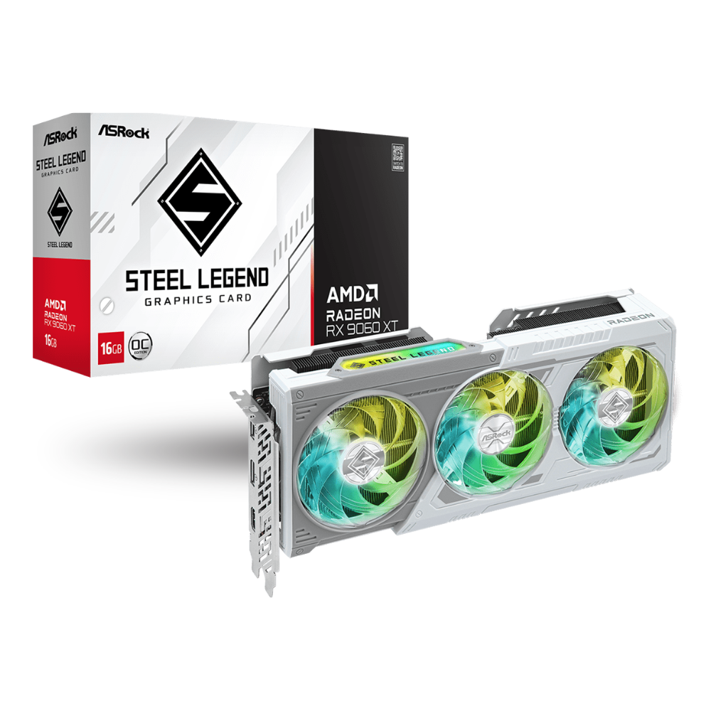 ASRock Radeon RX 9060 XT 16GB GDDR6 Steel Legend OC