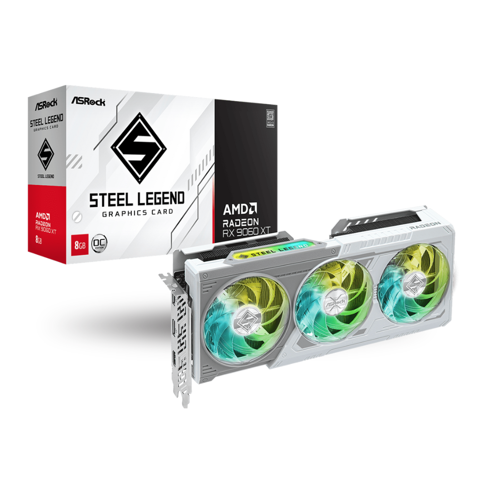 ASRock Radeon RX 9060 XT 8GB GDDR6 Steel Legend OC