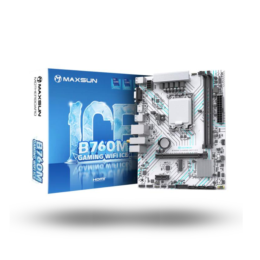 MAXSUN B760M GAMING WIFI ICE (LGA1700, B760, DDR4, USB3.2, SATA3)