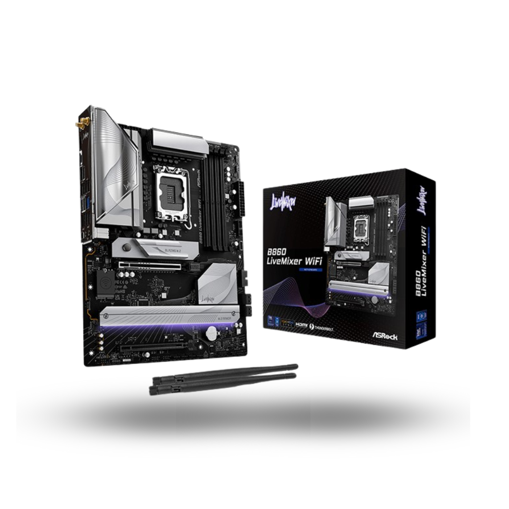 ASRock B860 LiveMixer WIFI (LGA1851, B860, DDR5, USB3.2 Gen2 Type-C, SATA3)