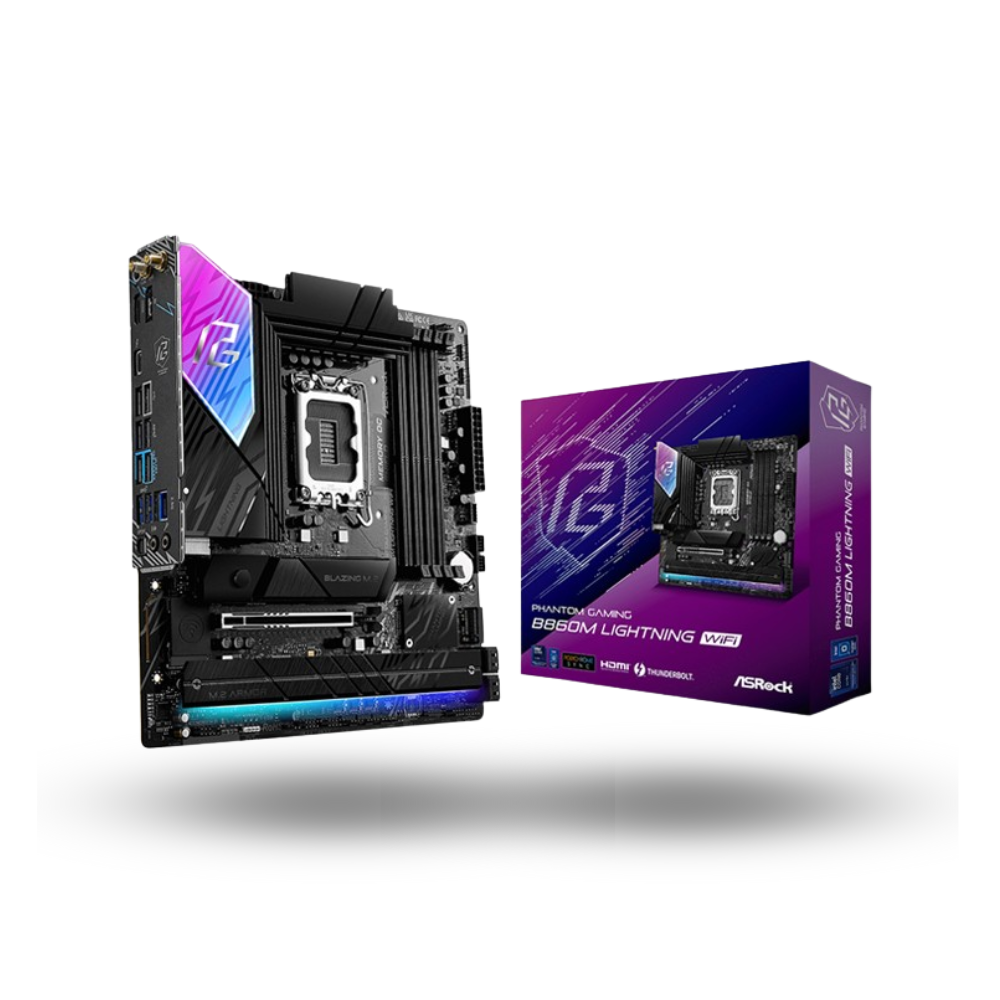 ASRock B860M Lightning WIFI (LGA1851, B860, DDR5, USB3.2 Gen2 Type-C, SATA3)