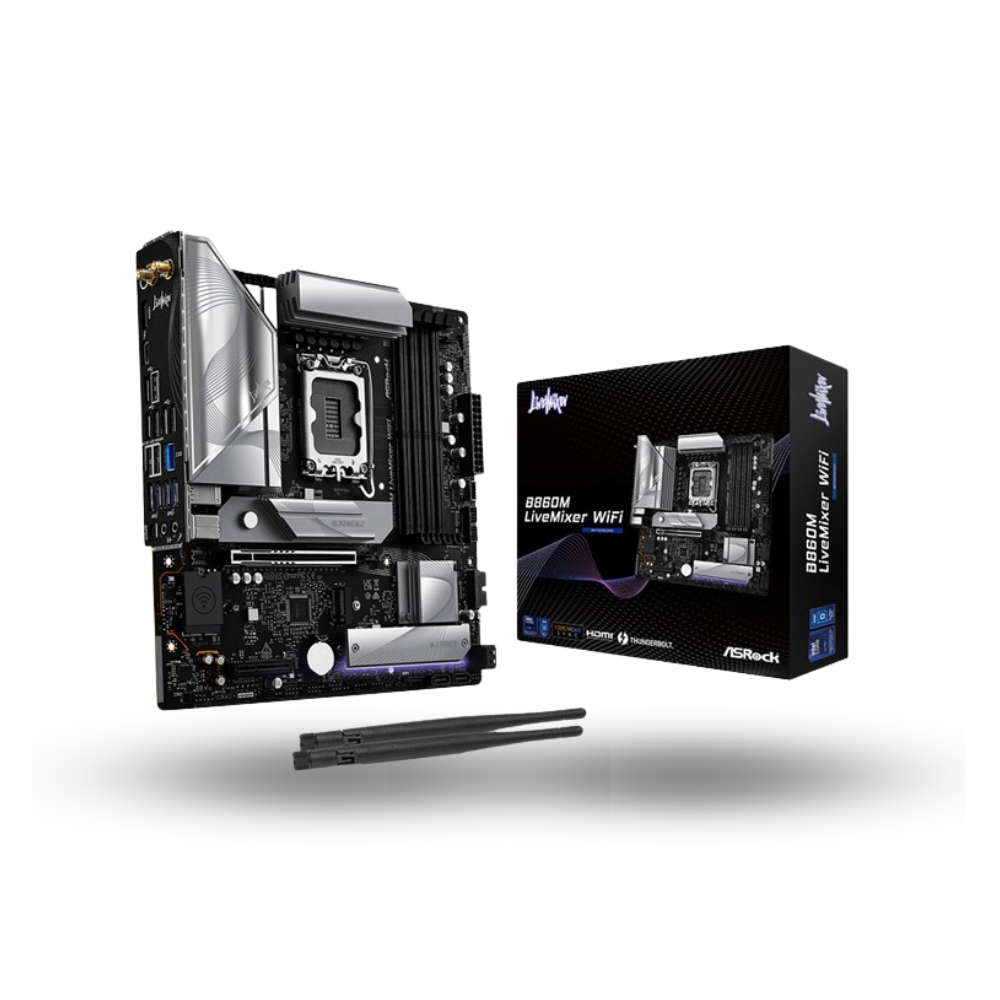 ASRock B860M LiveMixer WIFI (LGA1851, B860, DDR5, USB3.2 Gen2 Type-C, SATA3)
