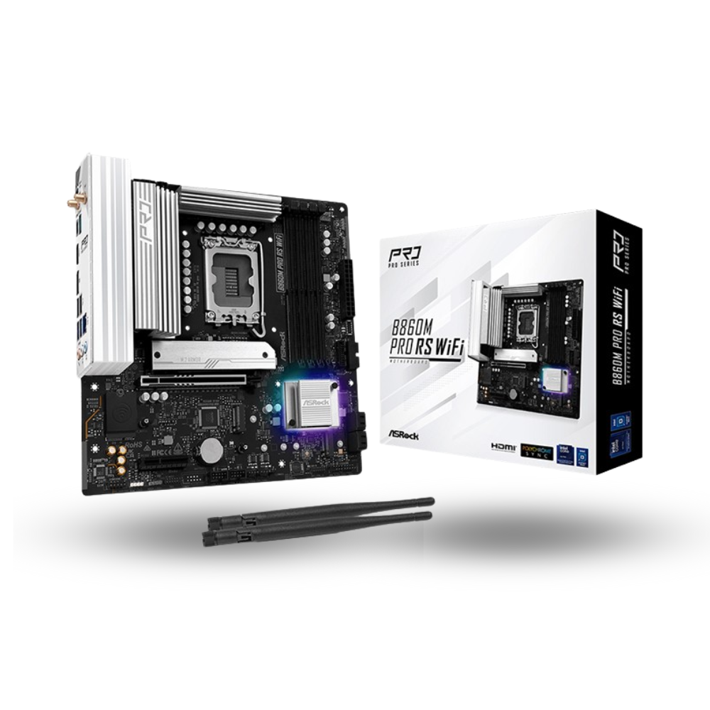 ASRock B860M Pro RS WIFI (LGA1851, B860, DDR5, USB3.2 Gen2 Type-C, SATA3)