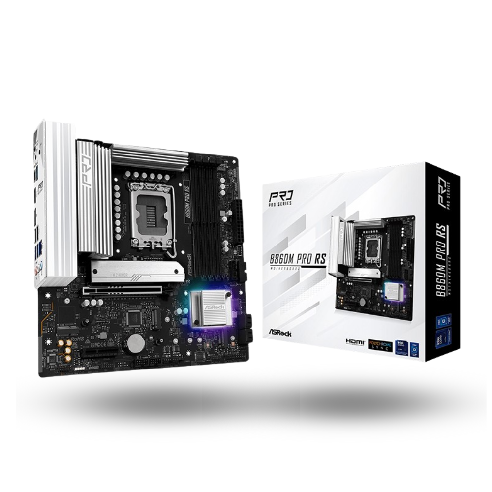 ASRock B860M Pro RS (LGA1851, B860, DDR5, USB3.2 Gen2 Type-C, SATA3)
