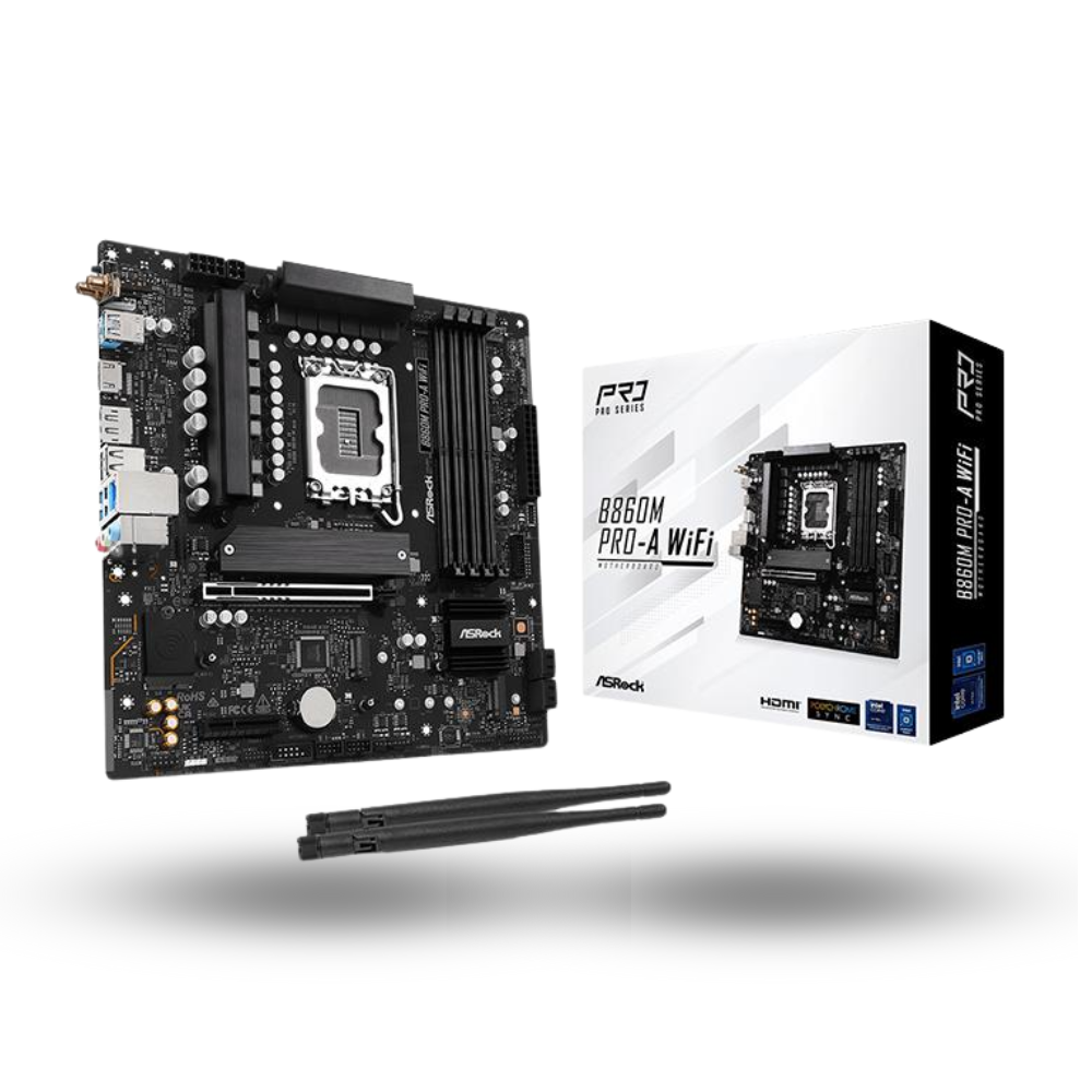 ASRock B860M Pro-A WIFI (LGA1851, B860, DDR5, USB3.2 Gen2 Type-C, SATA3)