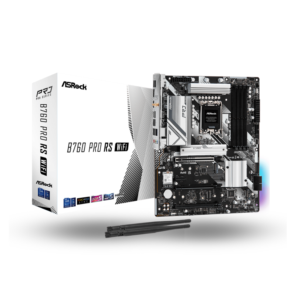 ASRock B760 Pro RS WIFI (LGA1700, B760, DDR5, USB3.2 Type-C, SATA3)