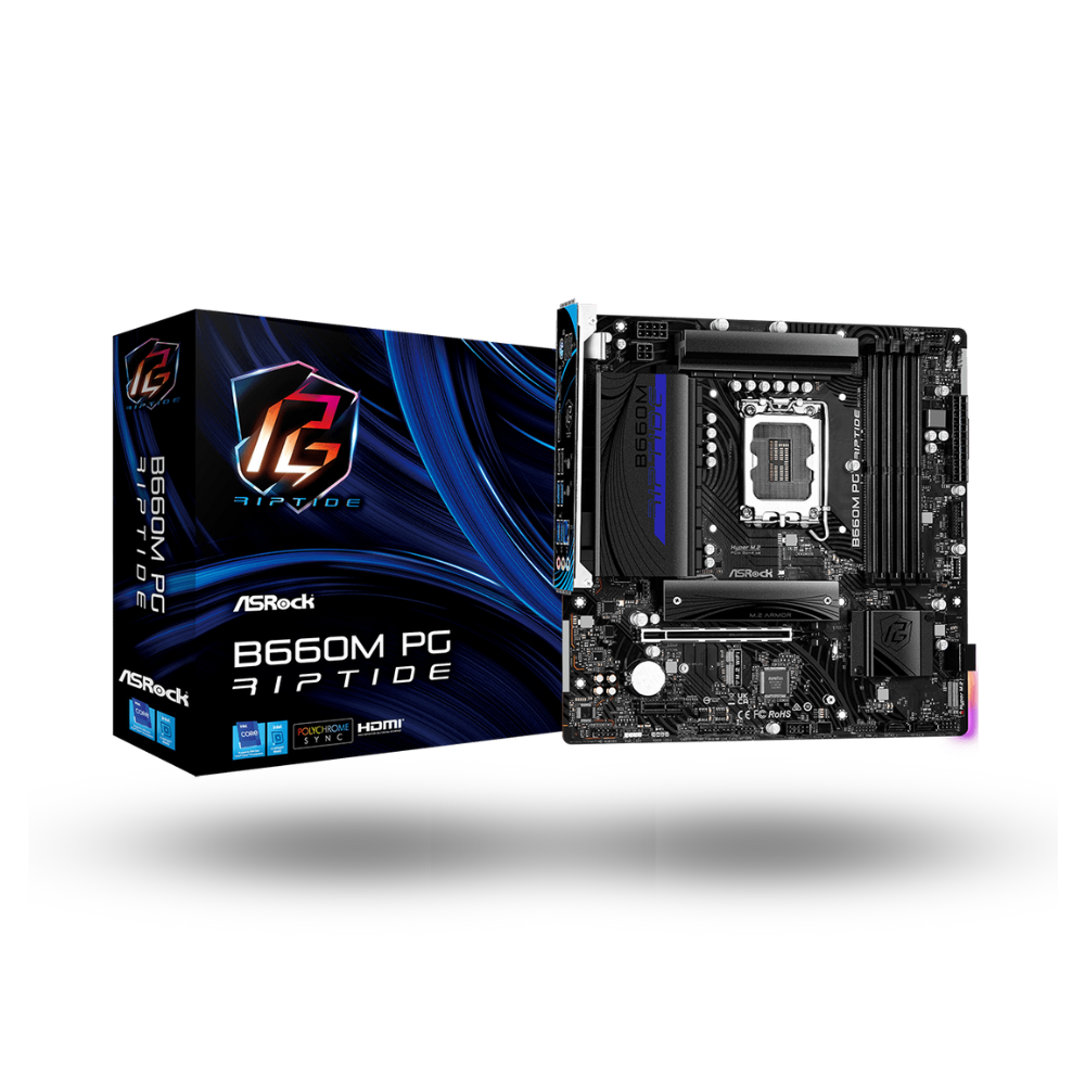 ASRock B660M PG Riptide (LGA1700, B660, DDR4, USB3.2 Type-C, SATA3)