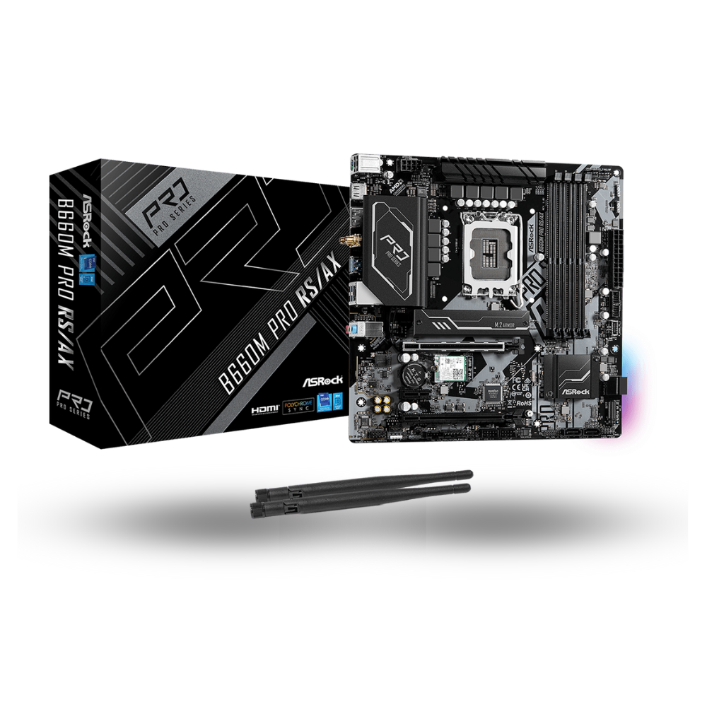 ASRock B660M Pro RS/AX (LGA1700, B660, DDR4, USB3.2 Type-C, SATA3)