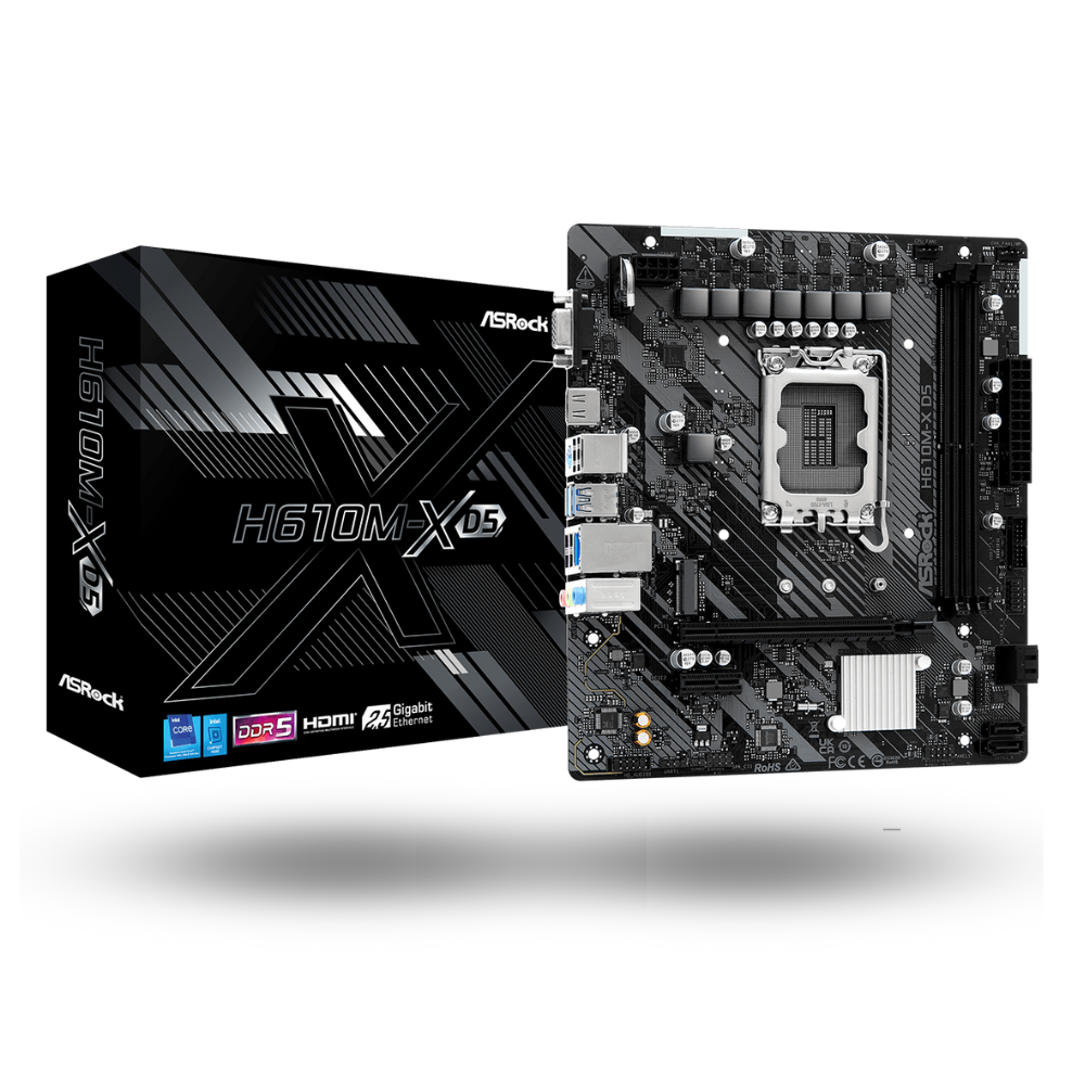 ASRock H610M-X D5 (LGA1700, H610, DDR5, USB3.2, SATA3)