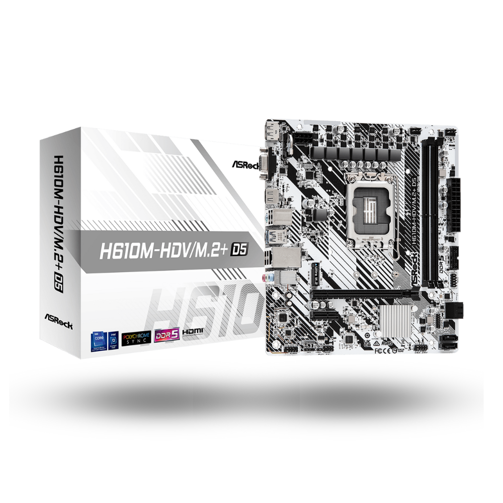 ASRock H610M-HDV/M.2+ D5 (LGA1700, H610, DDR5, USB3.2, SATA3)