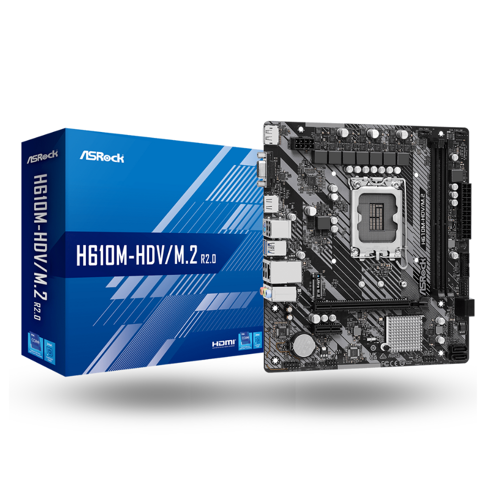 ASRock H610M-HDV/M.2 R2.0 (LGA1700, H610, DDR4, USB3.2, SATA3)