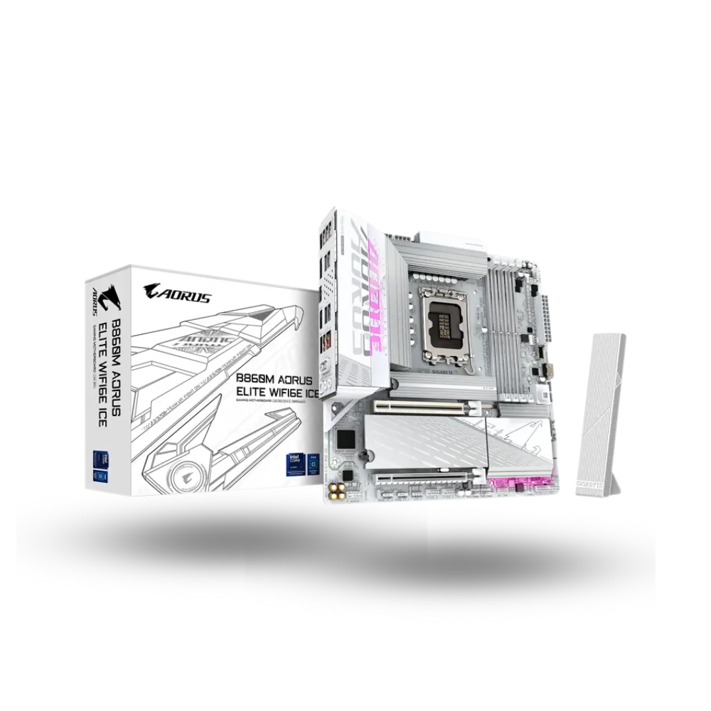 Gigabyte B860M Aorus Elite WIFI6E ICE (LGA1851, B860, DDR5, USB3.2 Gen2 Type-C, SATA3)