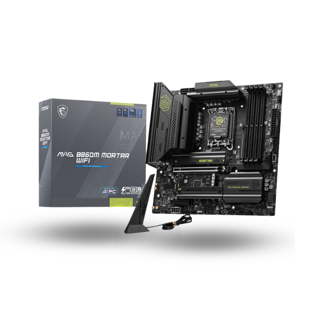 MSI MAG B860M MORTAR WIFI (LGA1851, B860, DDR5, USB3.2 Gen2 Type-C, SATA3)
