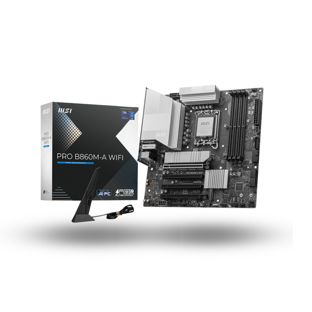 MSI PRO B860M-A WIFI (LGA1851, B860, DDR5, USB3.2 Gen2 Type-C, SATA3)