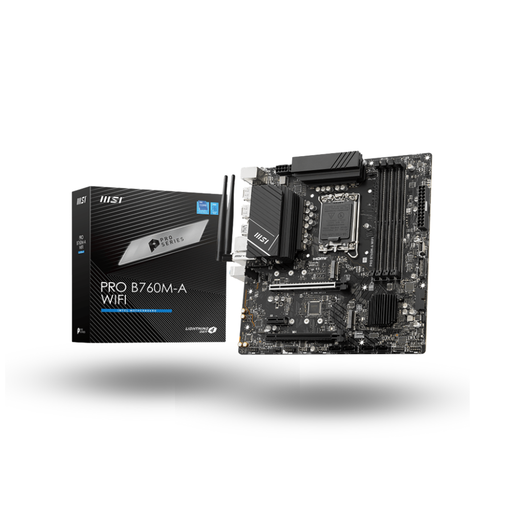 MSI PRO B760M-A WIFI (LGA1700, B760, DDR5, USB3.2 Type-C, SATA3)