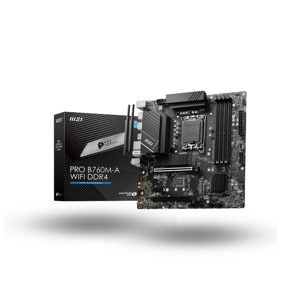 MSI PRO B760M-A WIFI DDR4 (LGA1700, B760, DDR4, USB3.2 Type-C, SATA3)