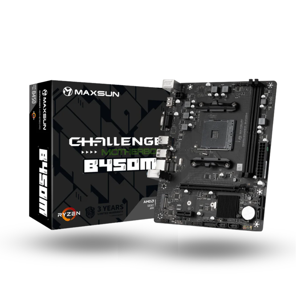 MAXSUN Challenger B450M (AM4, AMD B450, DDR4, USB3.2, SATA3)