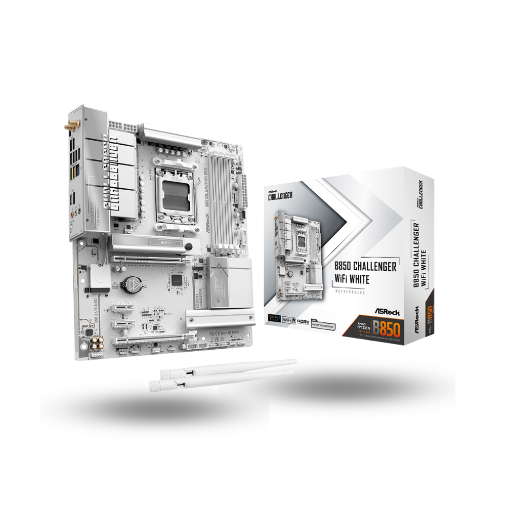 ASRock B850 Challenger WIFI White (AM5, AMD B850, DDR5, USB3.2 Type-C, SATA3)