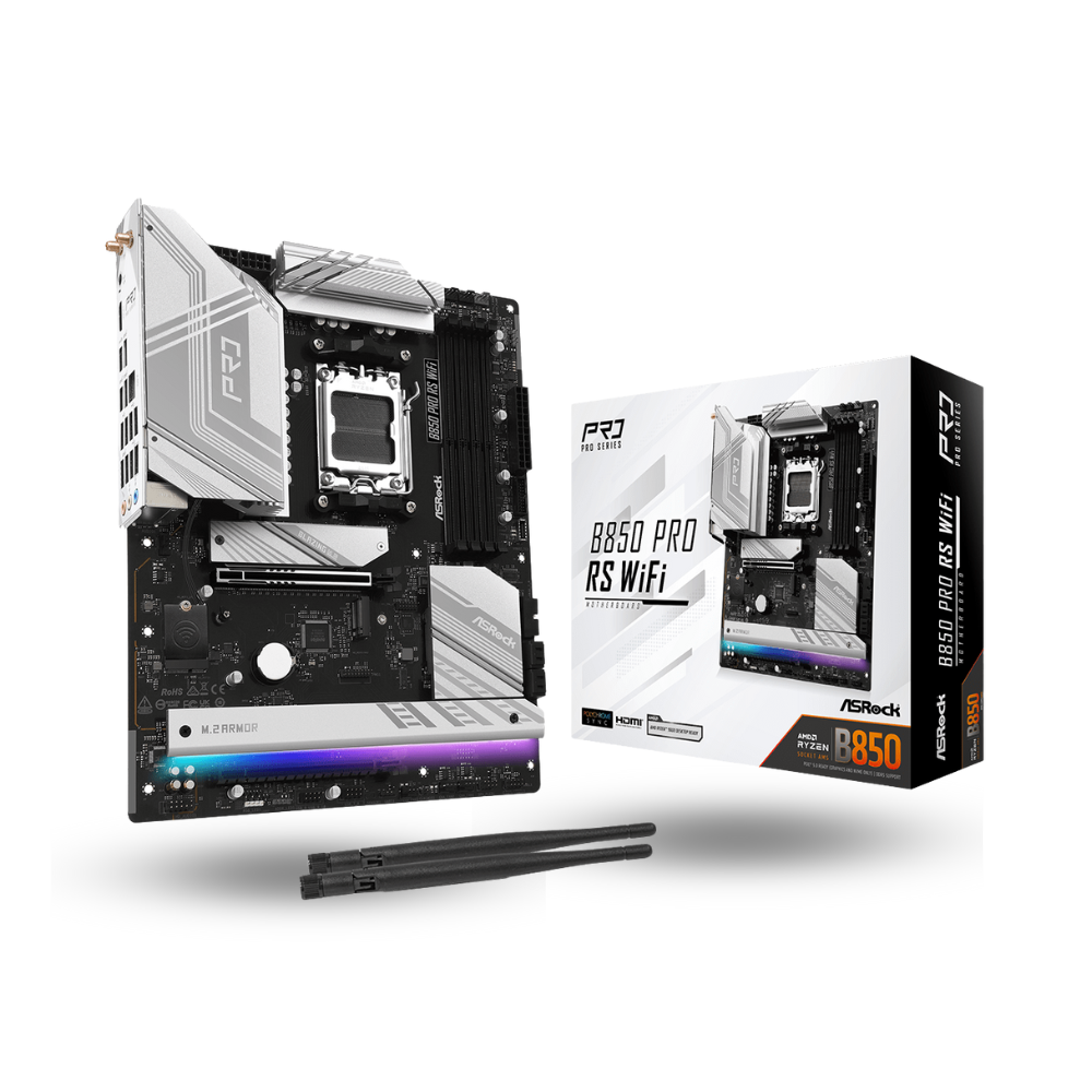 ASRock B850 Pro RS WIFI (AM5, AMD B850, DDR5, USB3.2 Type-C, SATA3)