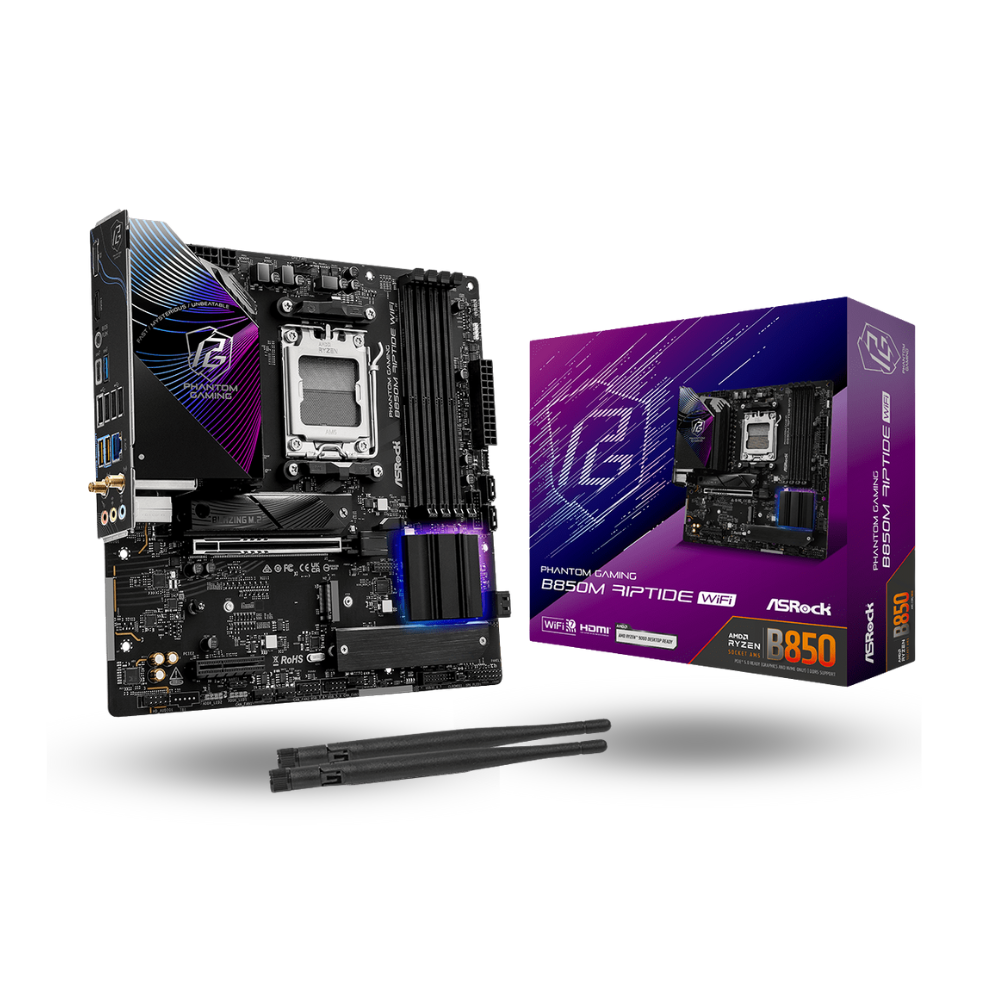 ASRock B850M Riptide WIFI (AM5, AMD B850, DDR5, USB3.2 Type-C, SATA3)